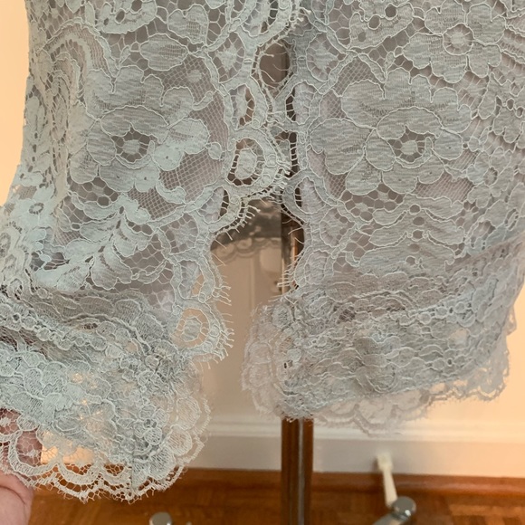 Dolce & Gabbana Baby Blue Scalloped Ruched Lace Skirt Rare Runway - Picture 4 of 8